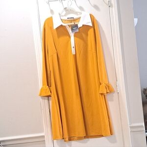 Long Sleeve Dress with White Collar